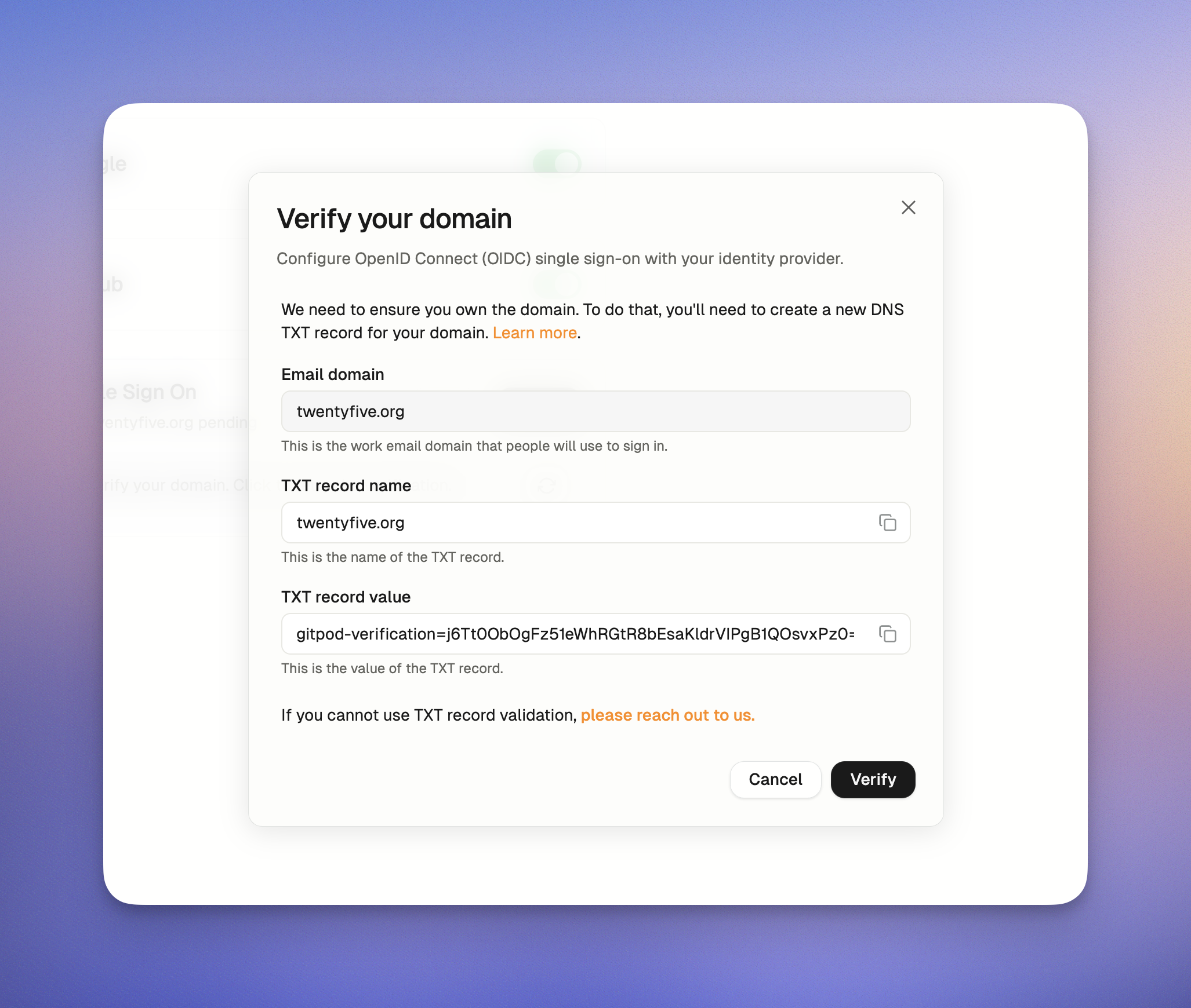 Verify your domain