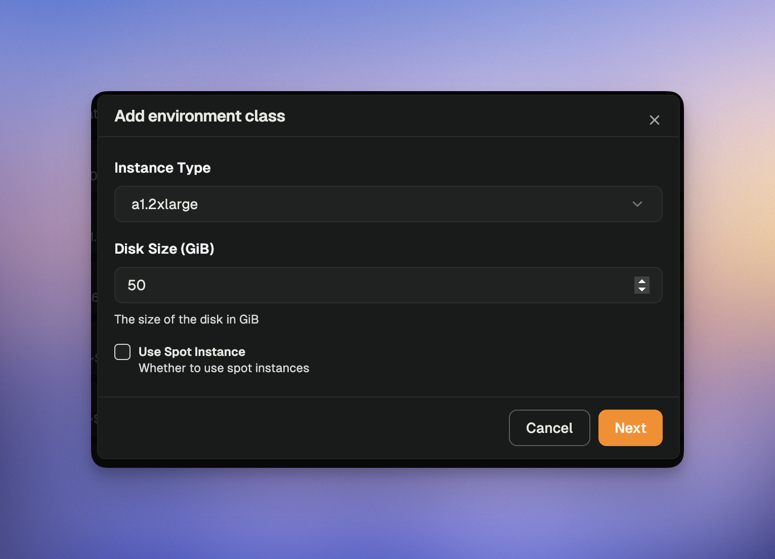 Add a new environment class