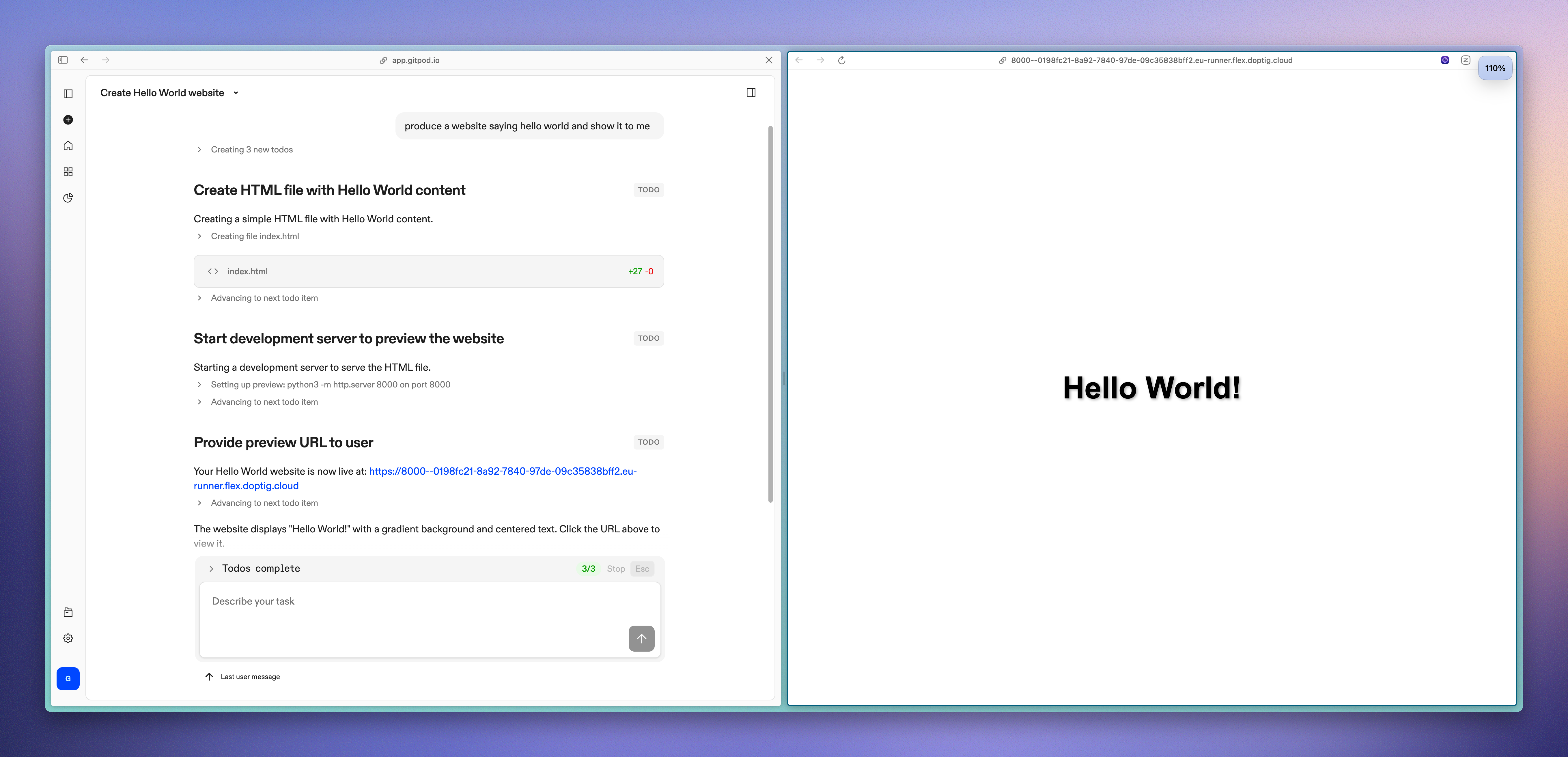 Ona providing a preview of frontend changes