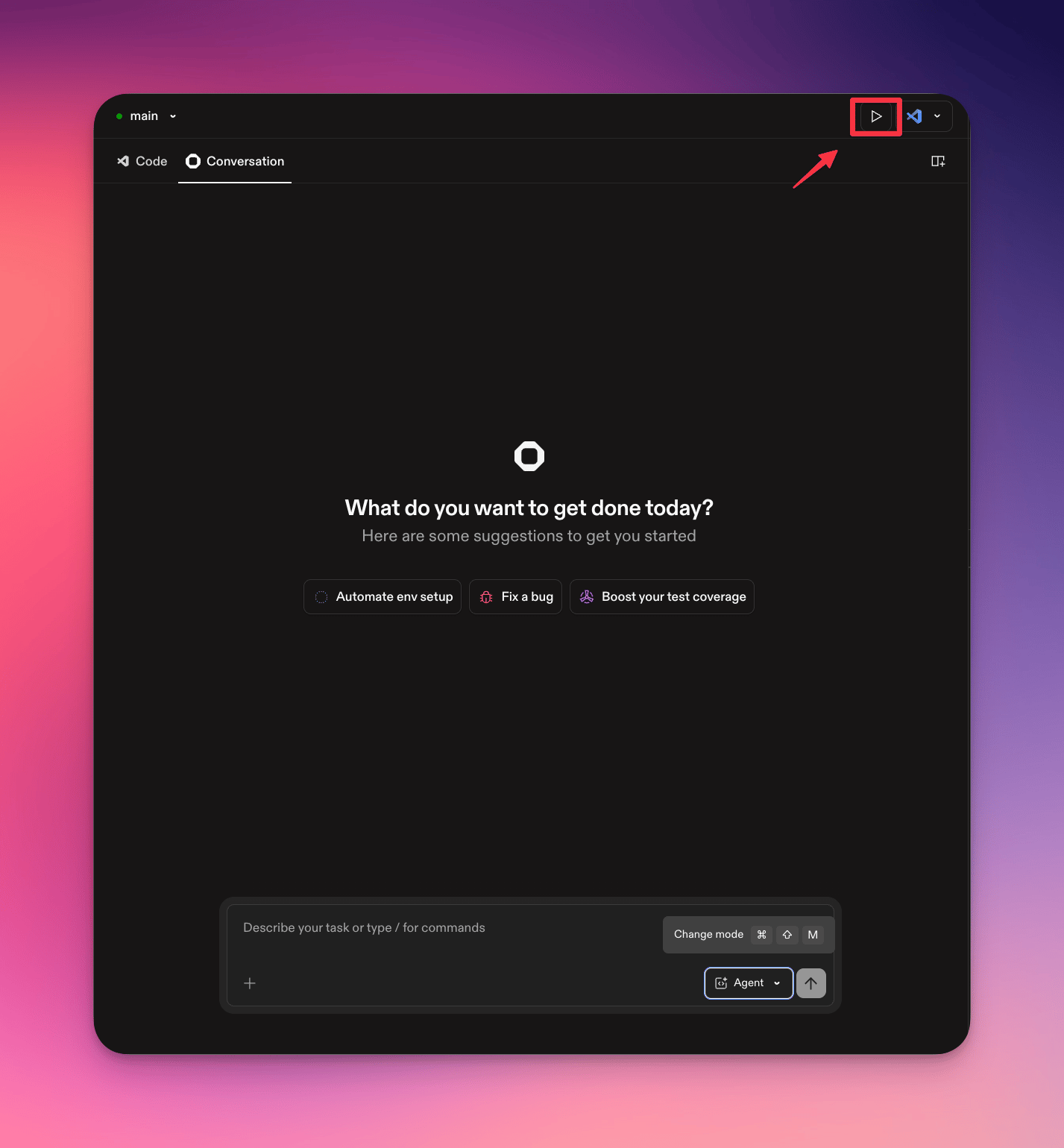 Open Browser button on a running environment page