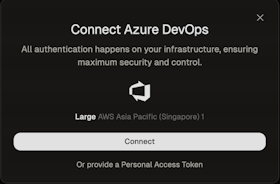 Authorization dialog with option to provide a Personal Access Token for Azure DevOps