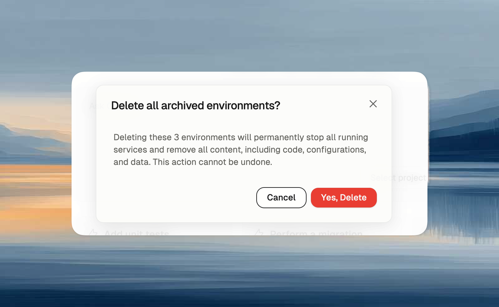 Delete All button at bottom of archive view