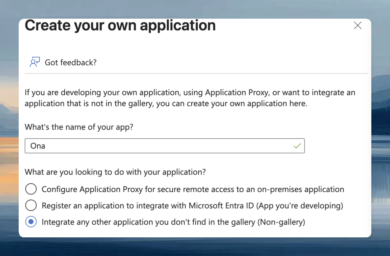 Create your own application in Entra