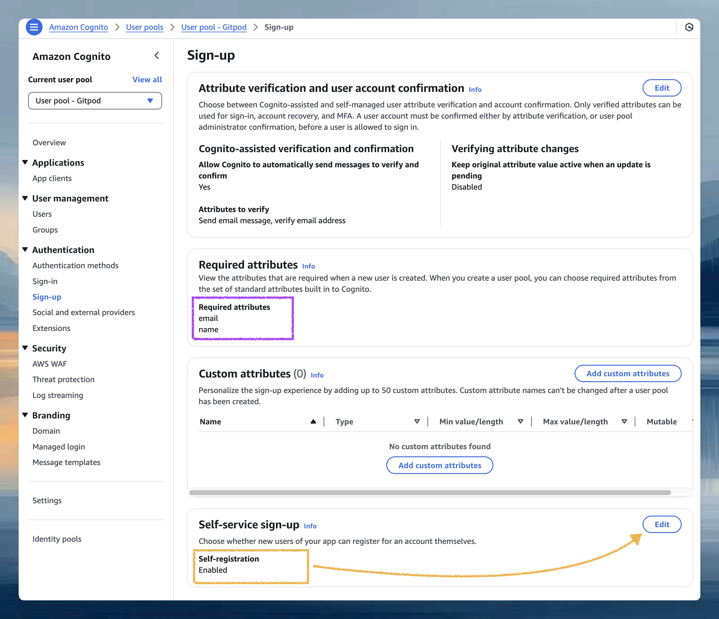 Amazon Cognito - Sign-up