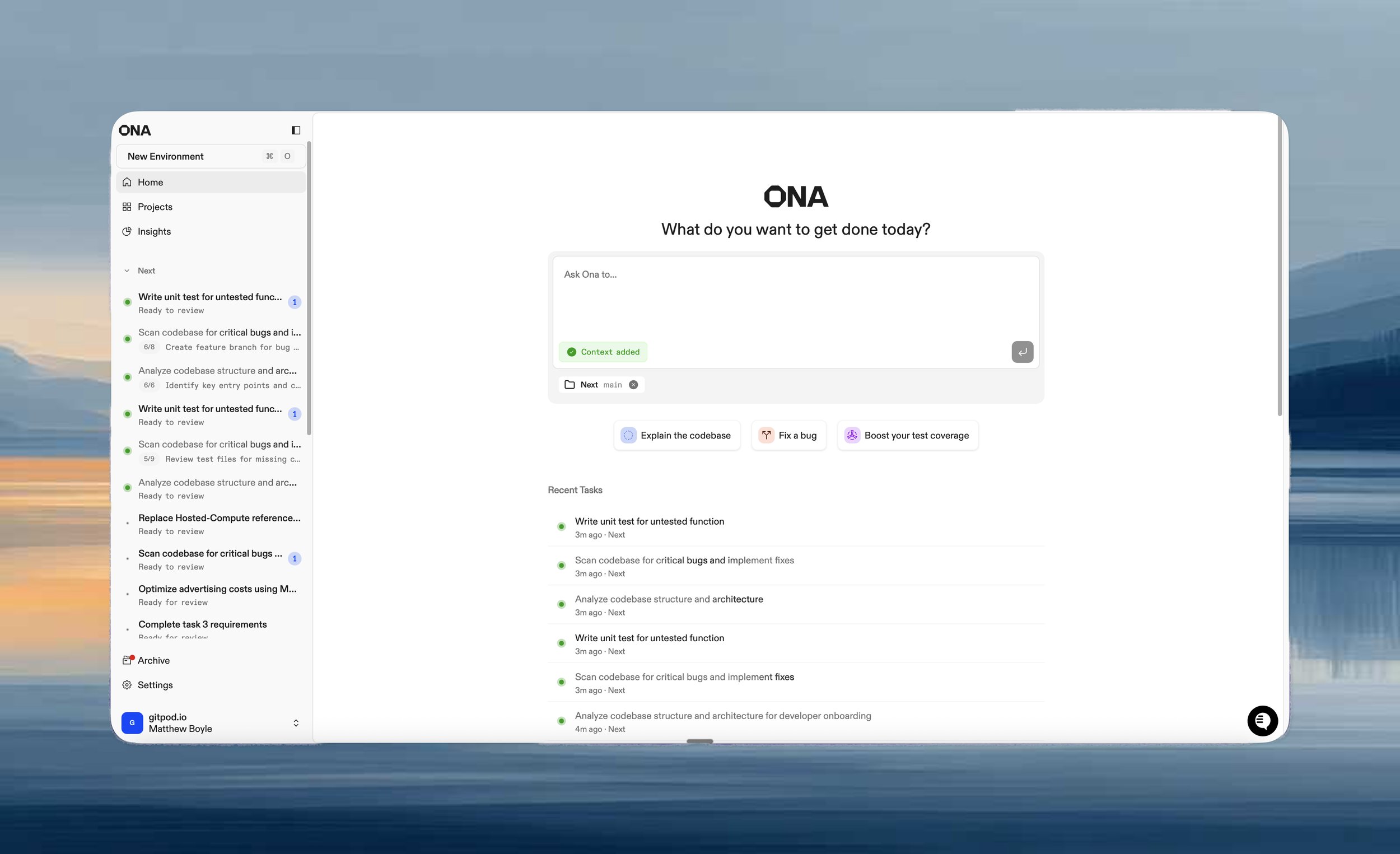 Workflow creation screen for automating agent work.