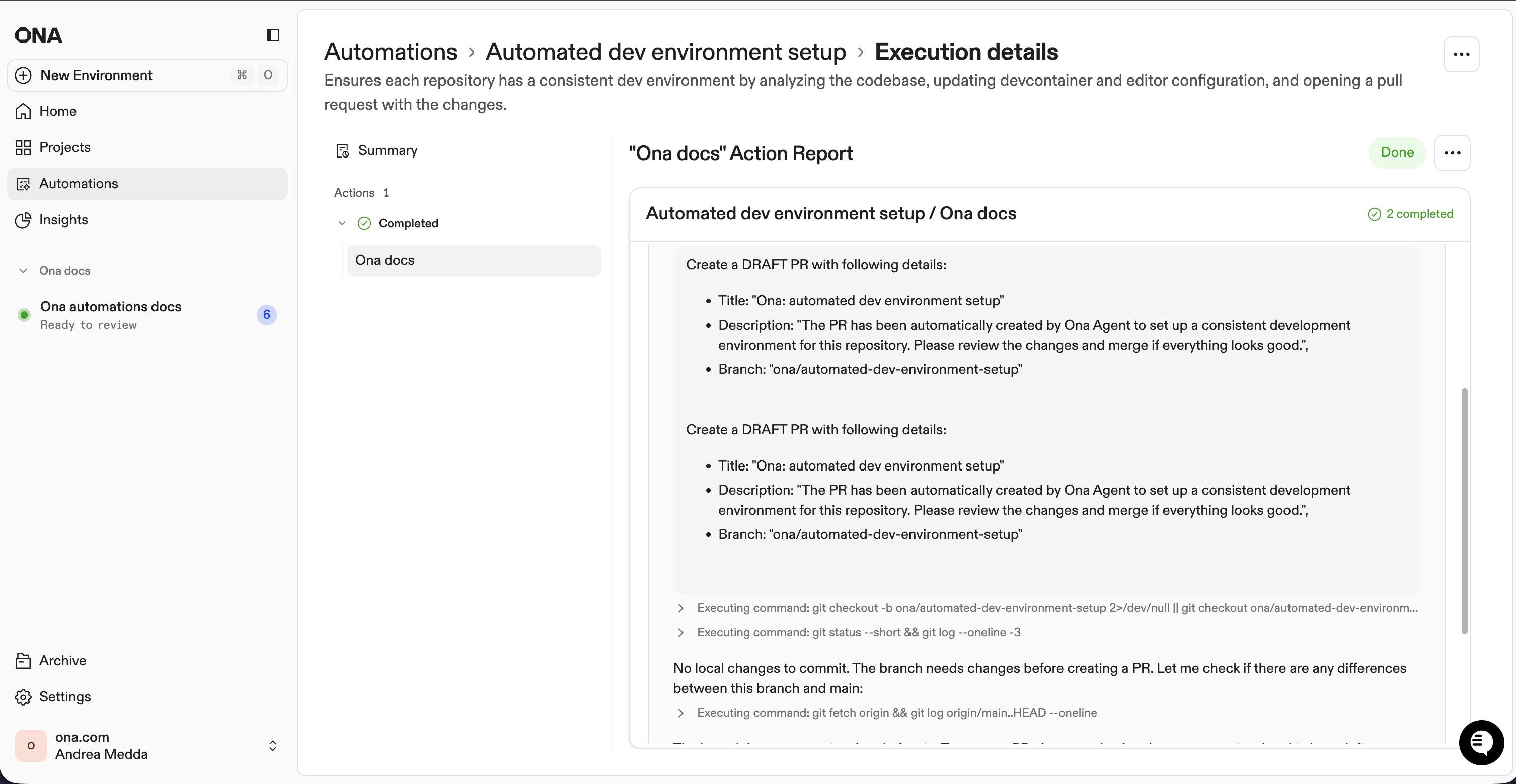 Action conversation logs