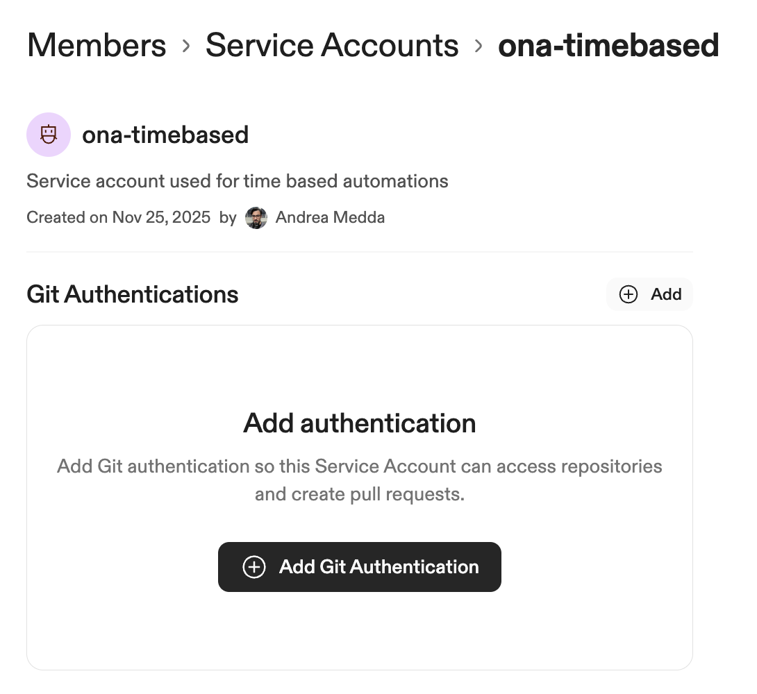 Git authentication configuration