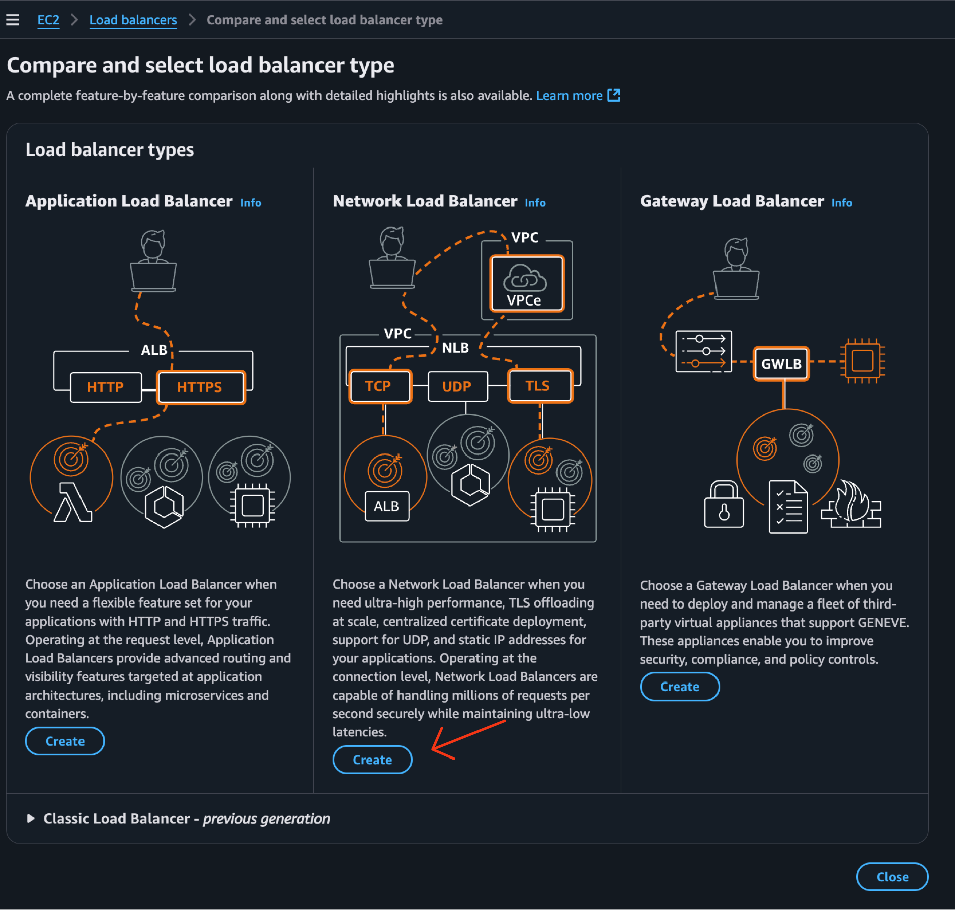 Choose Load Balancer Type