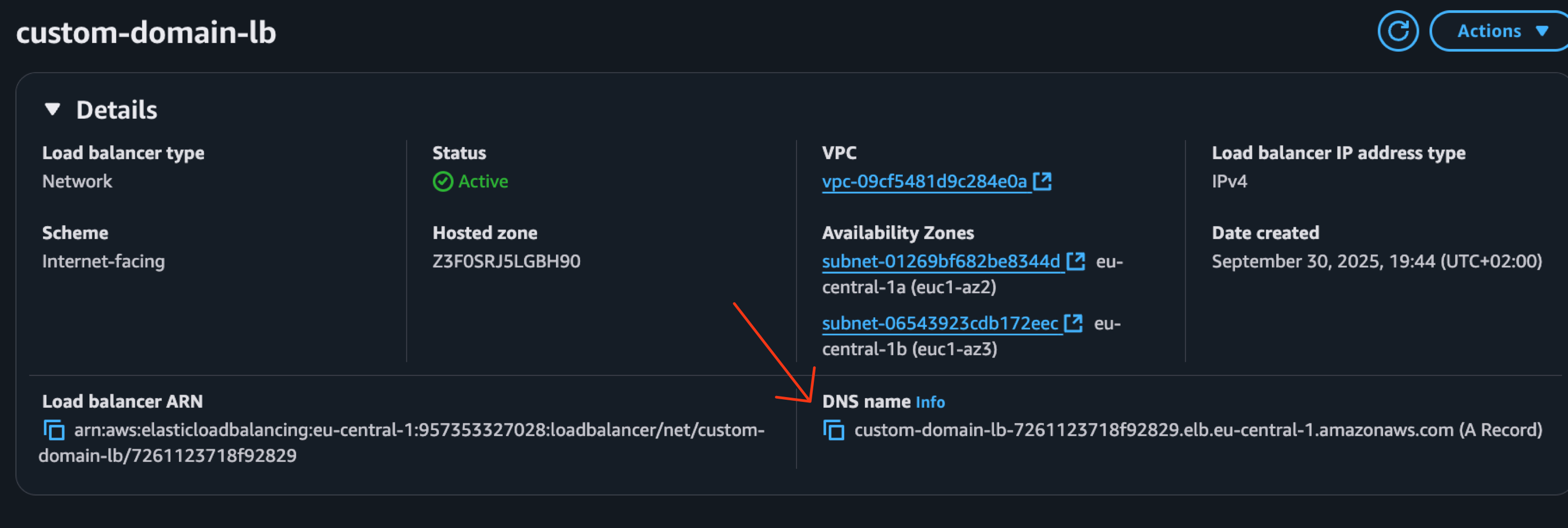 Load Balancer DNS Name