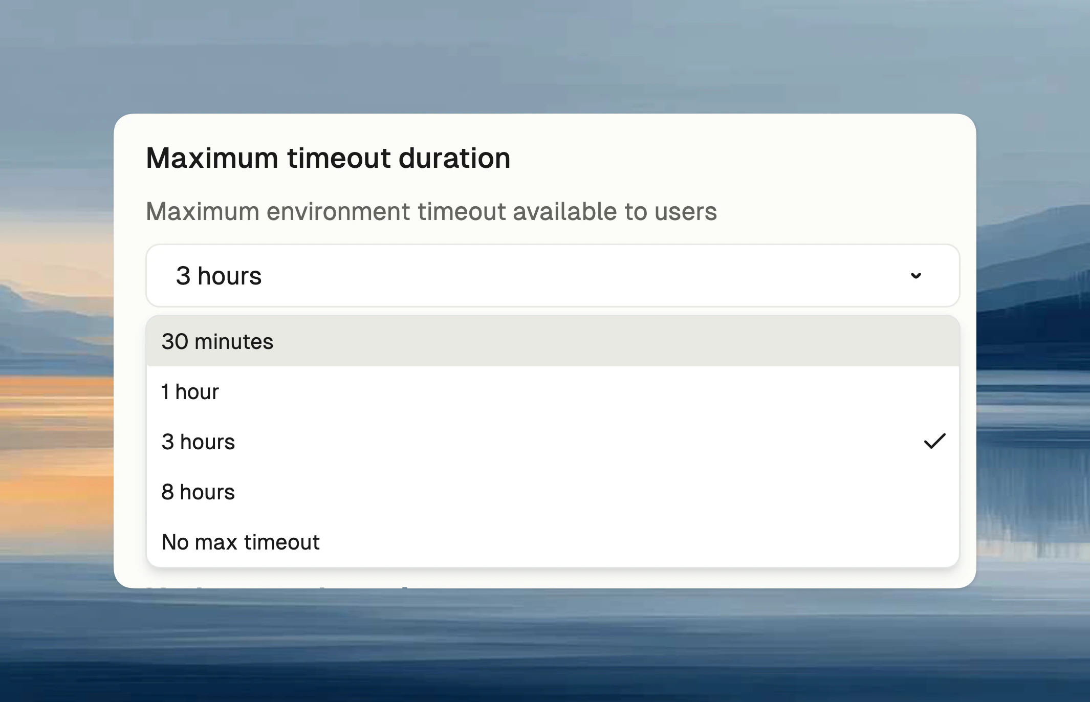 Maximum timeout duration