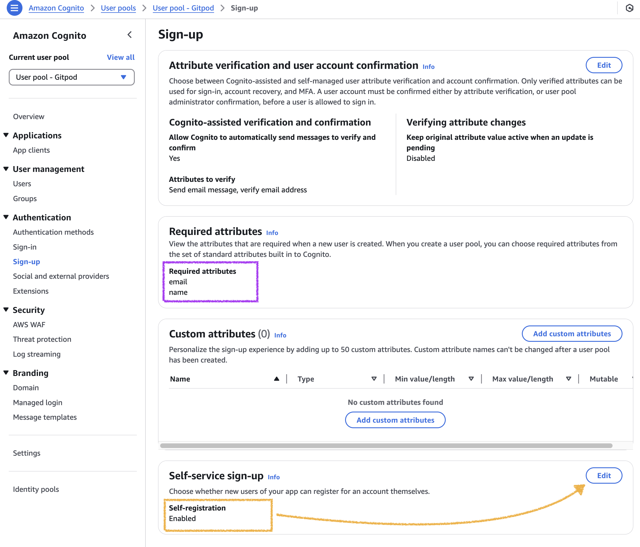 Amazon Cognito - Sign-up