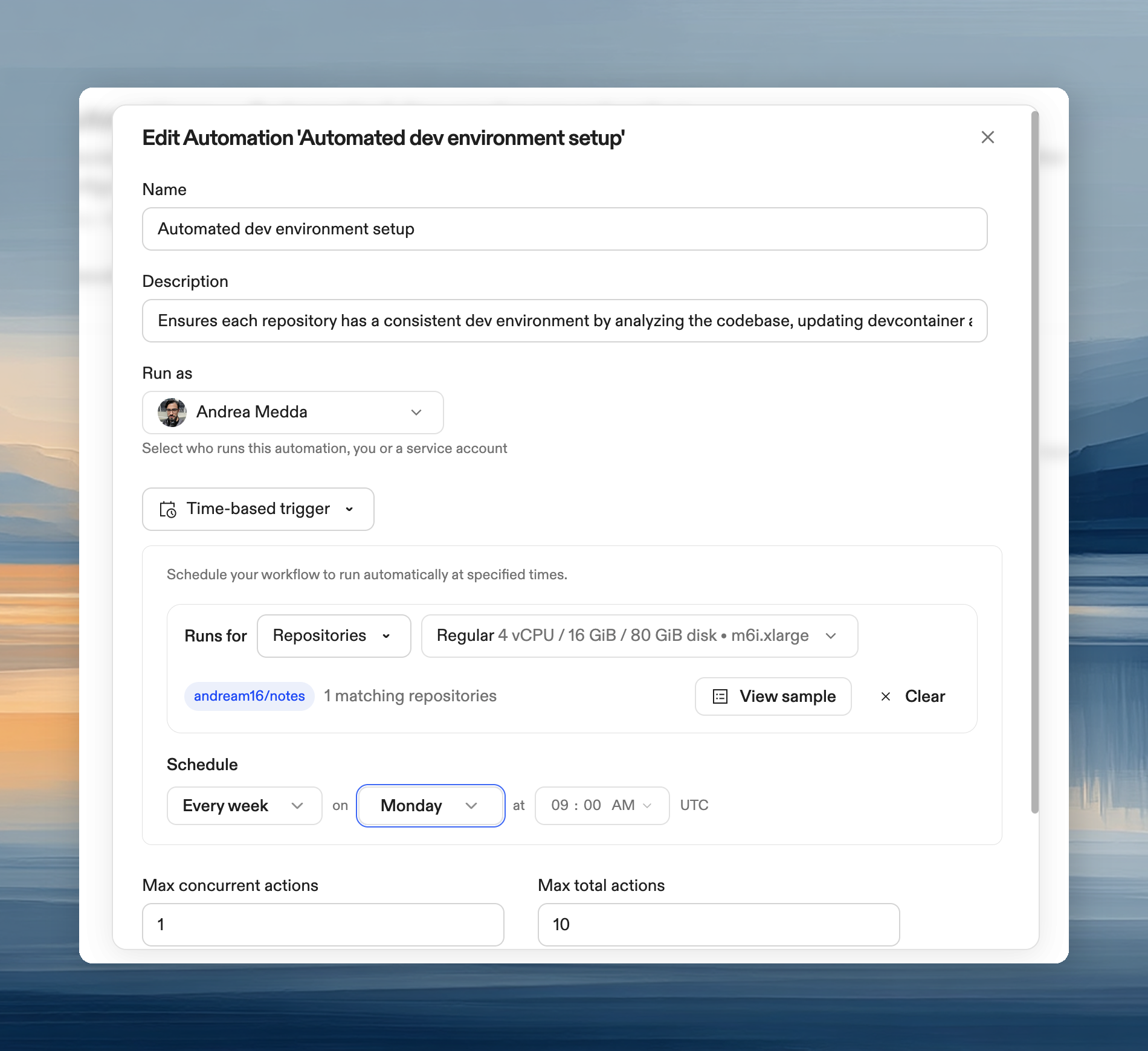 Time-based trigger configuration