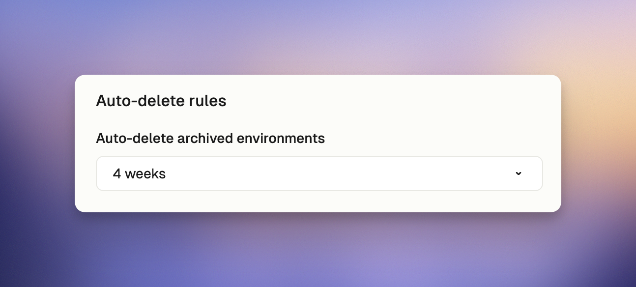Auto-delete policy configuration