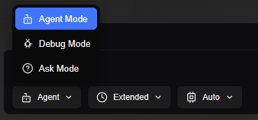 App Agent Mode Dropdown
