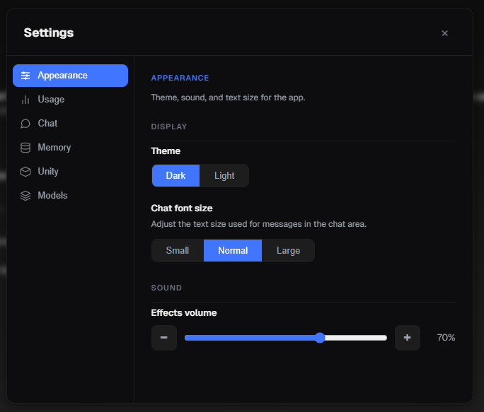 App Settings Window Example