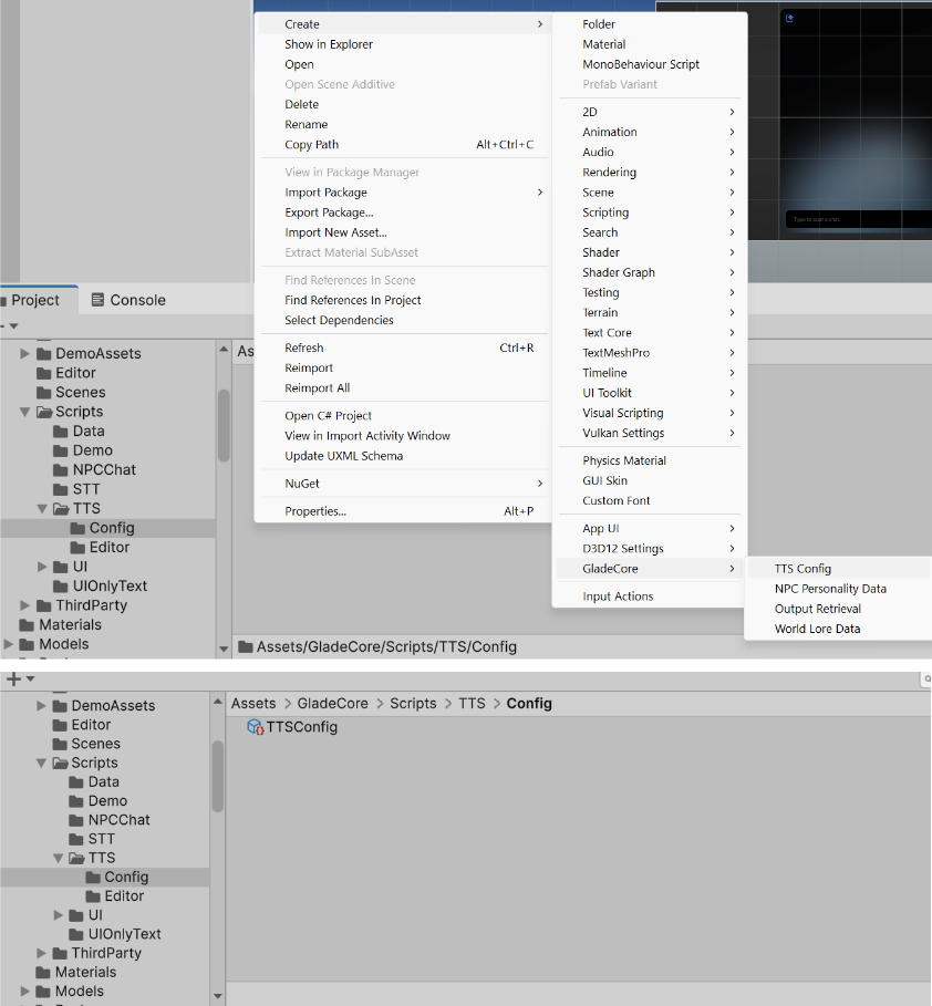 Unity TTS Config Prefab Create