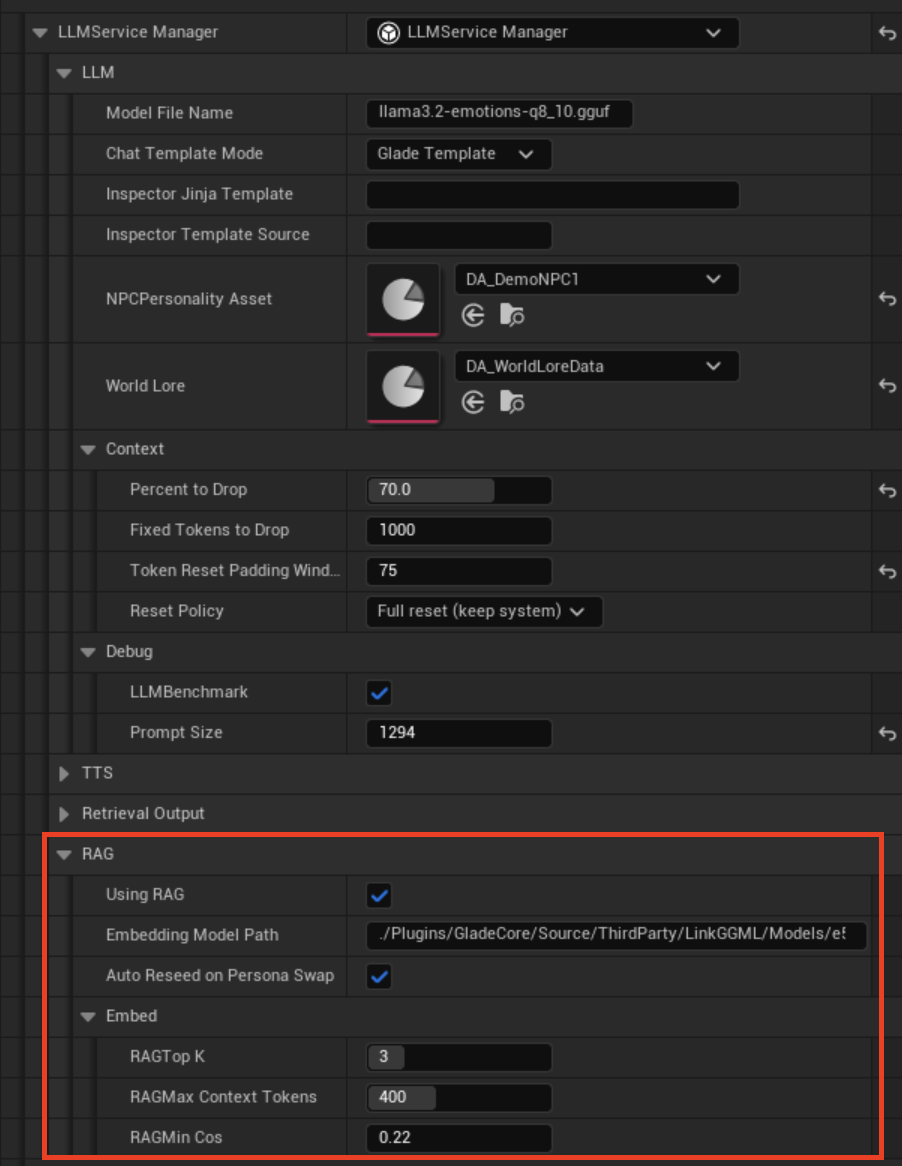 UE RAG LLM Service Manager Settings Pn UE RAG LLM Service Manager Settings Pn