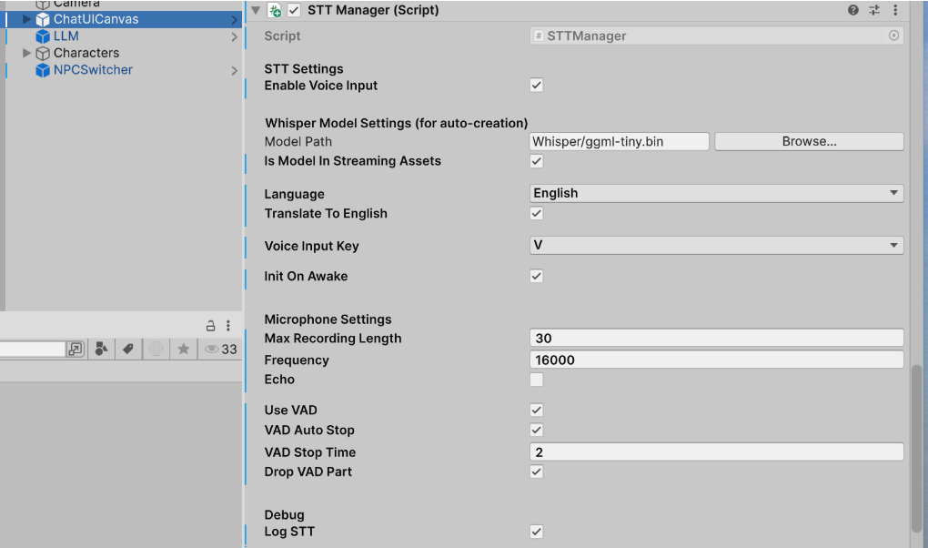 Unity STT Manager Script