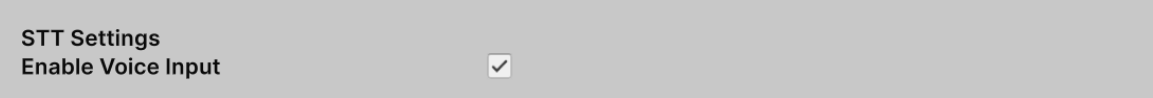 Unity STT Settings Enable Voice Input