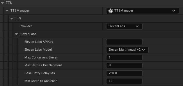 UE Eleven Labs TTS Manager