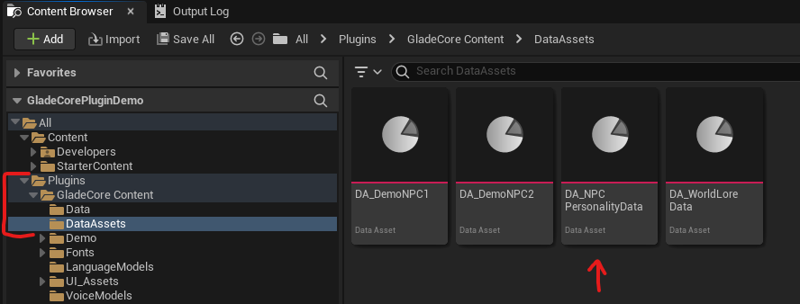 Data Asset Location NPC Personality Data Asset Location NPC Personality Data Glade Core Pn