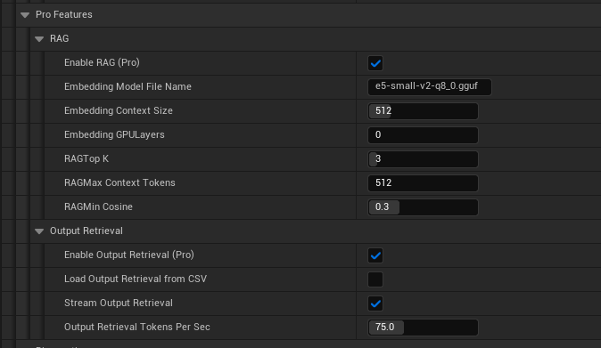 UE RAG Advanced Options