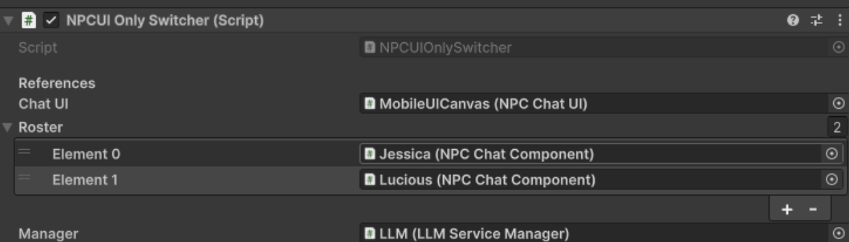 Unity NPC Switcher UI Filled Pn