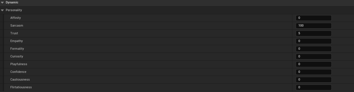 NPC Personality Emotions Config