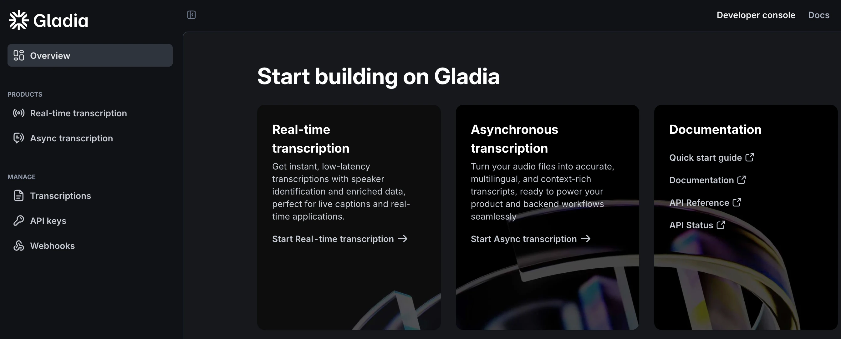 Gladia playground step showing audio source selection options.