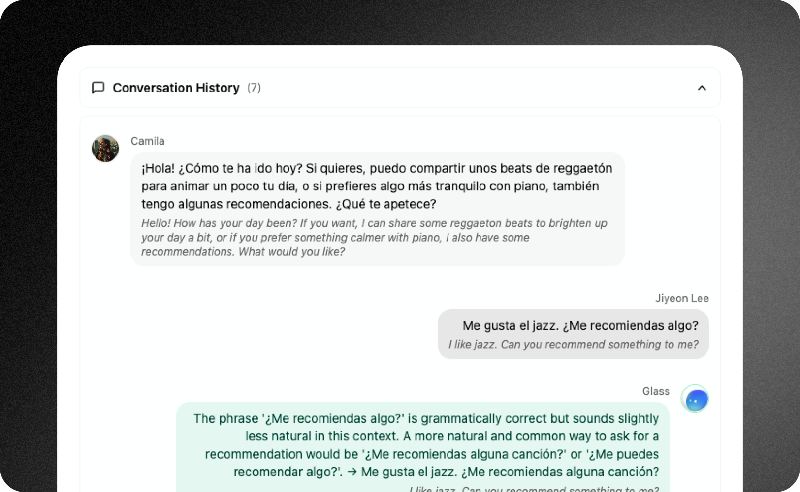 Conversation History1 Pn