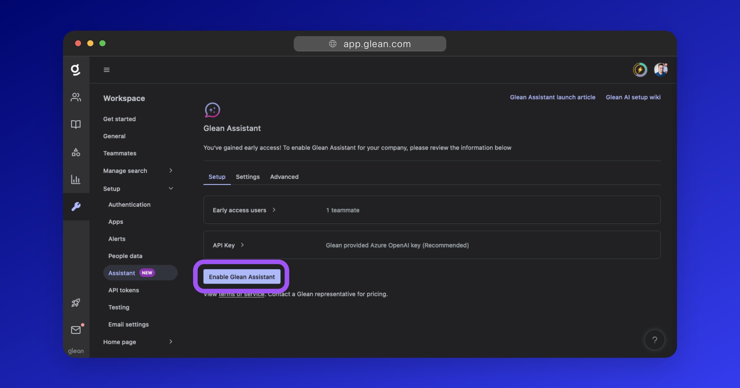 Enable Glean Assistant