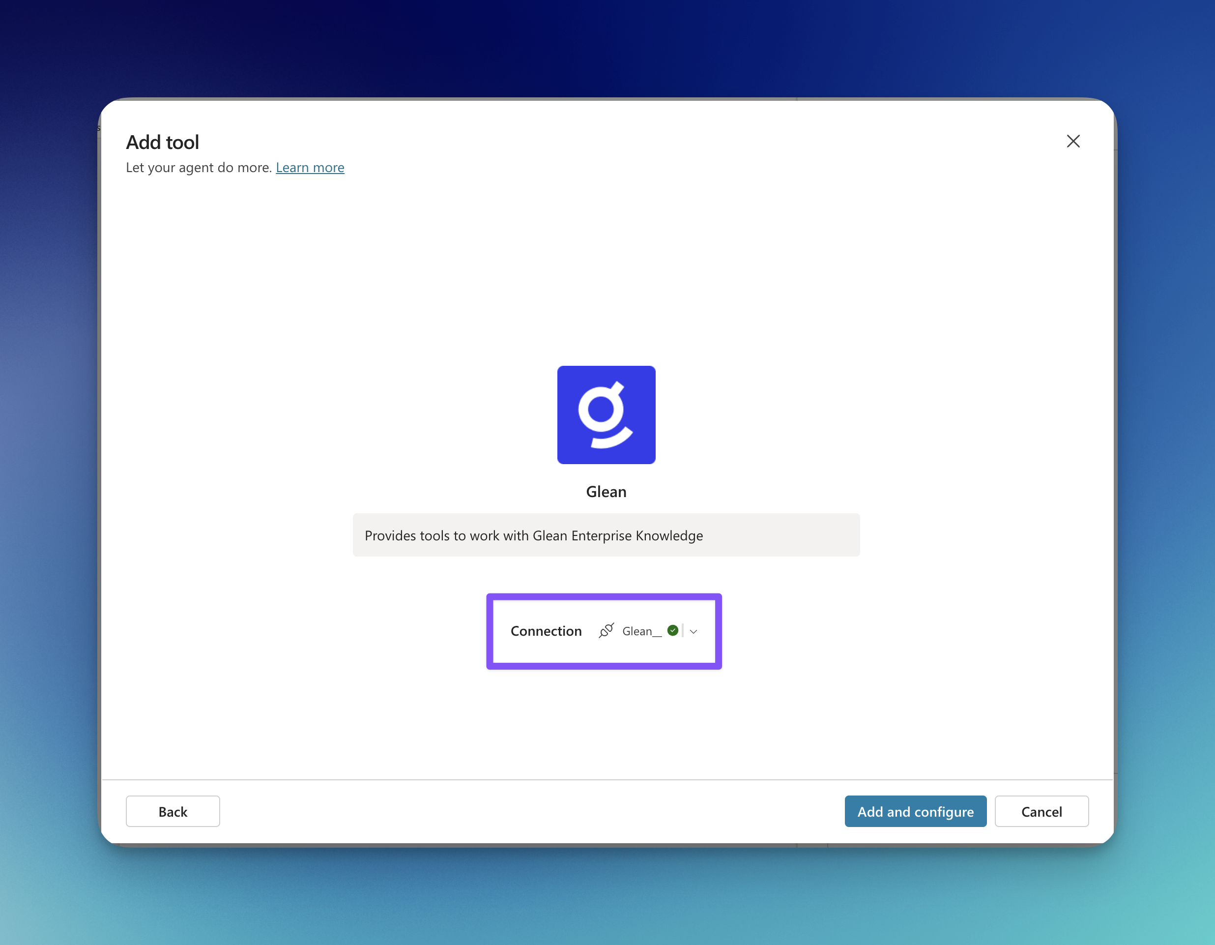 Connection confirmed with green checkmark