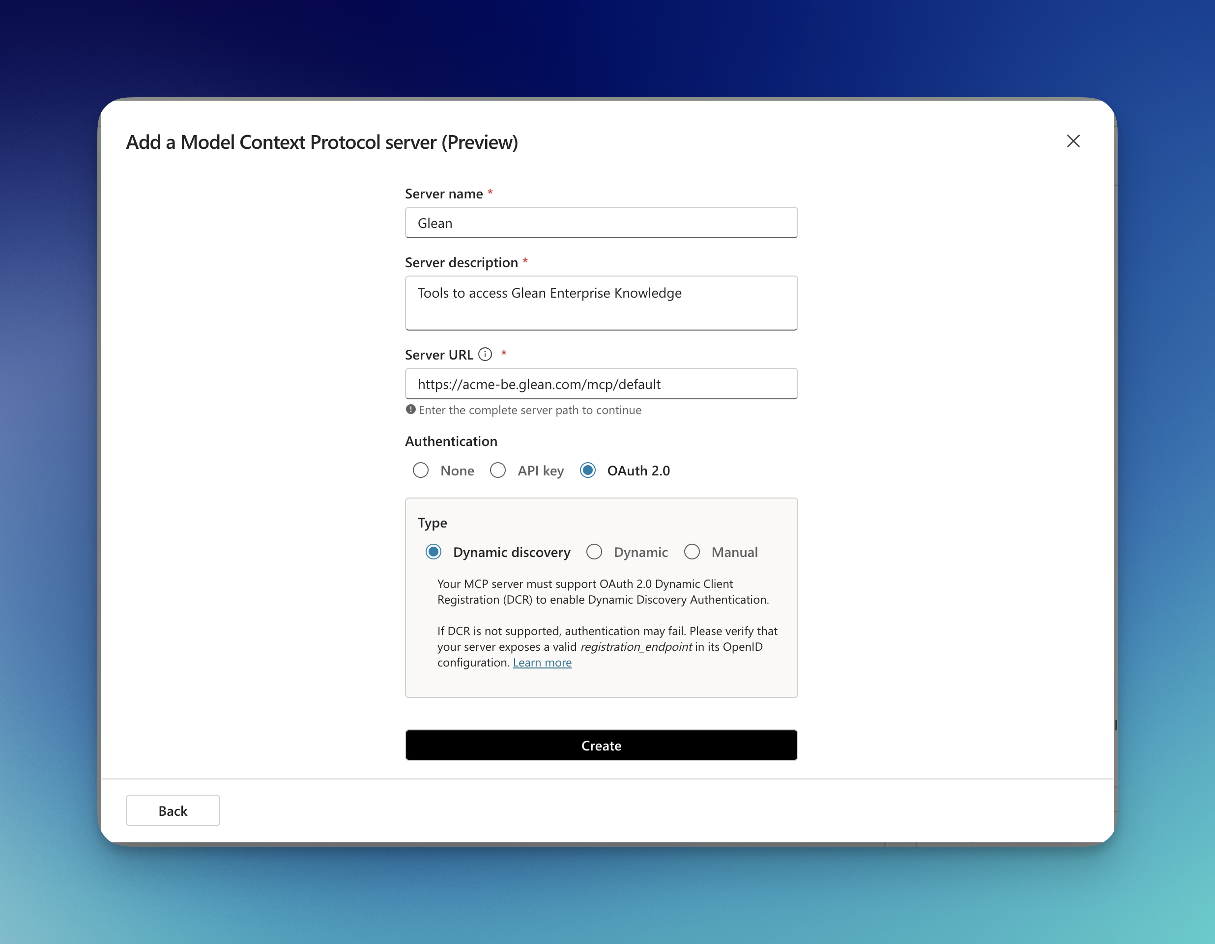 MCP server configuration