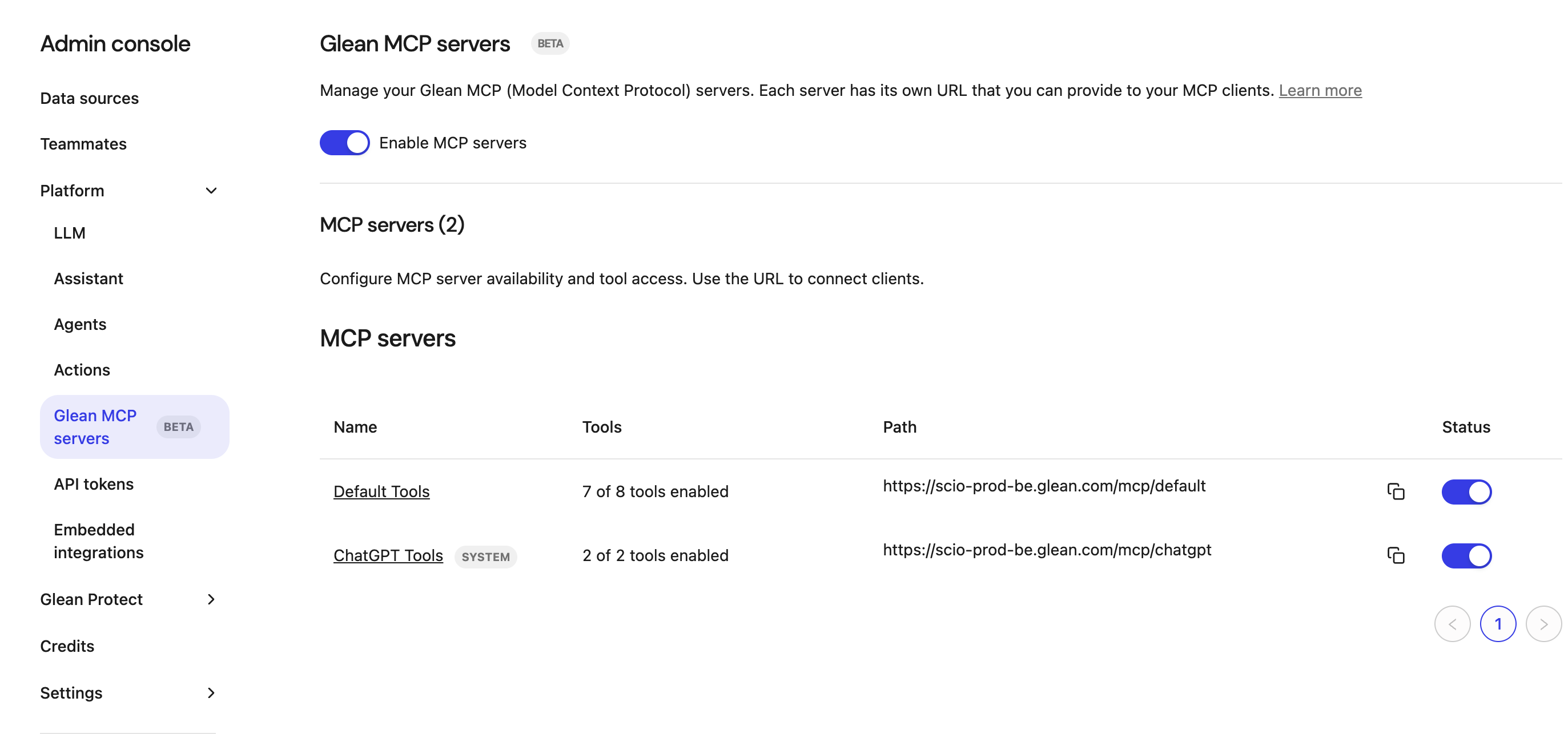 Glean MCP
Servers