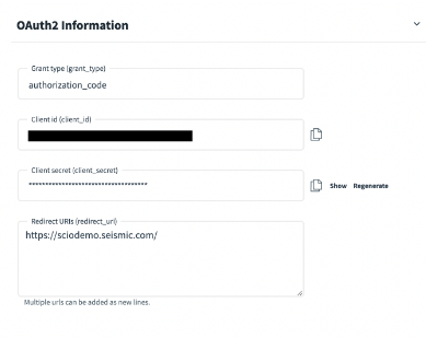 Seismic UI screenshot