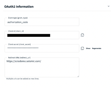 Seismic UI screenshot