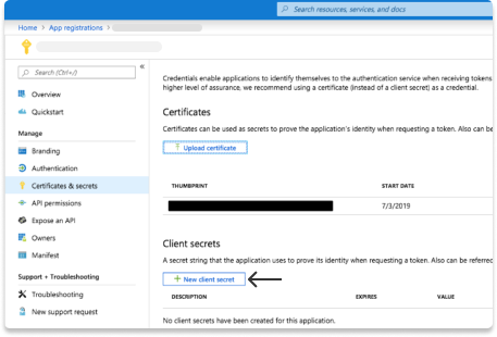 Azure generate secret