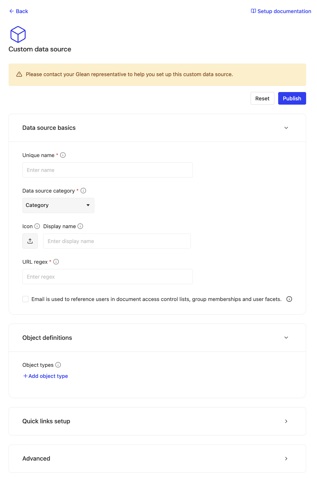 Configuring a custom data source