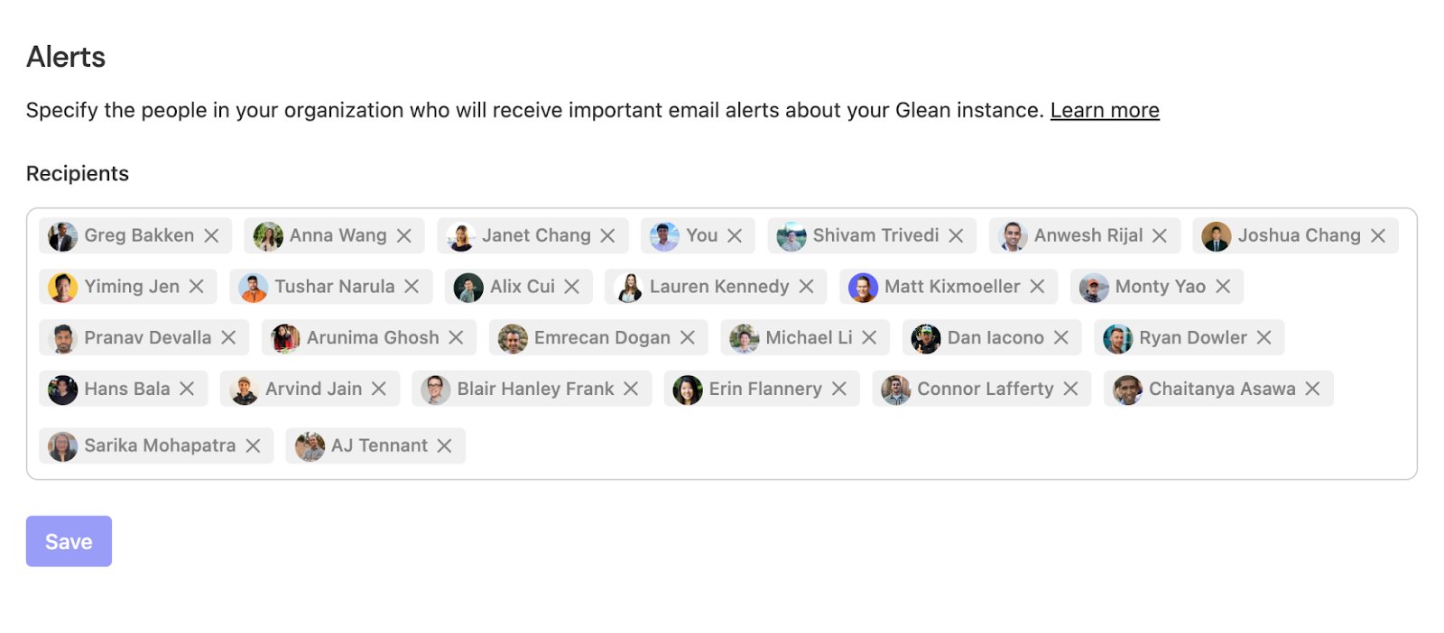 Alerts Page