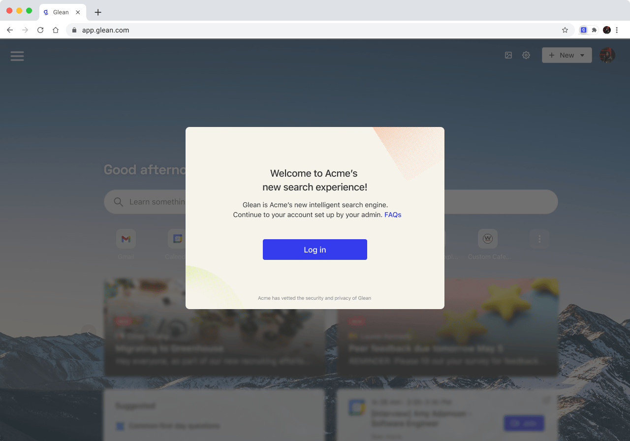 Onboarding Page