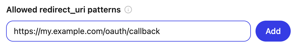 Add redirect URI pattern