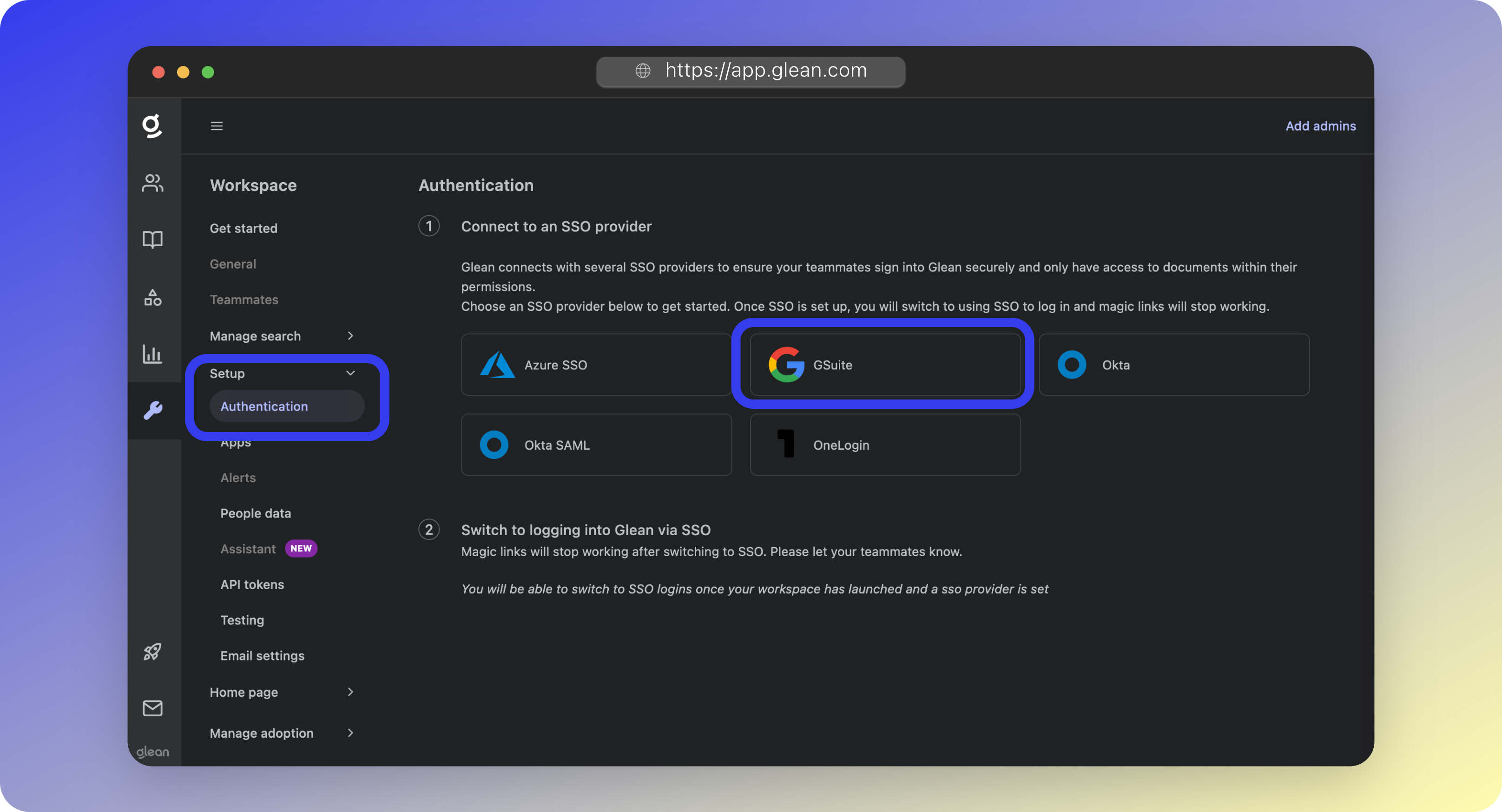 Select GSuite SSO