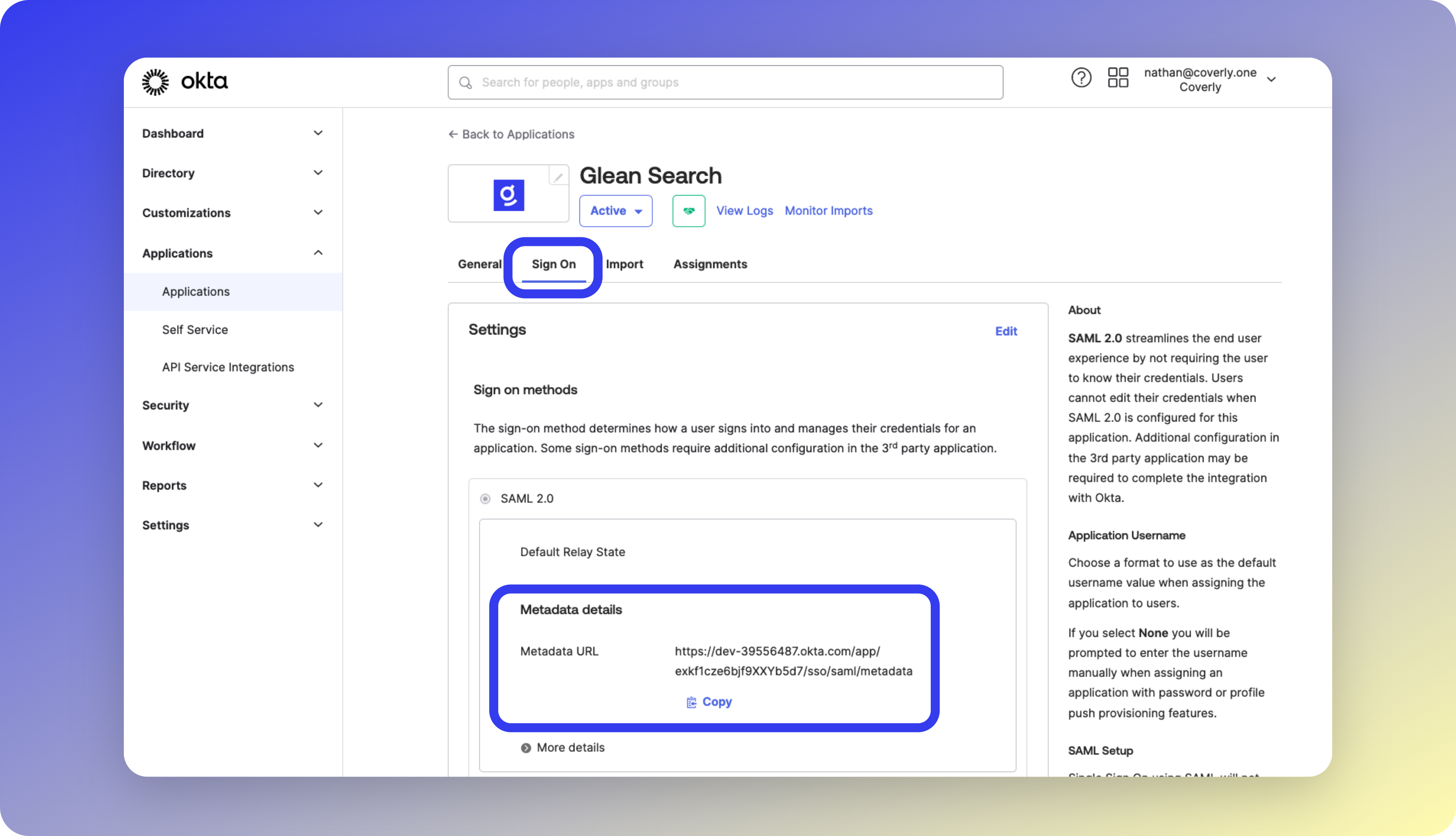 Metadata URL
