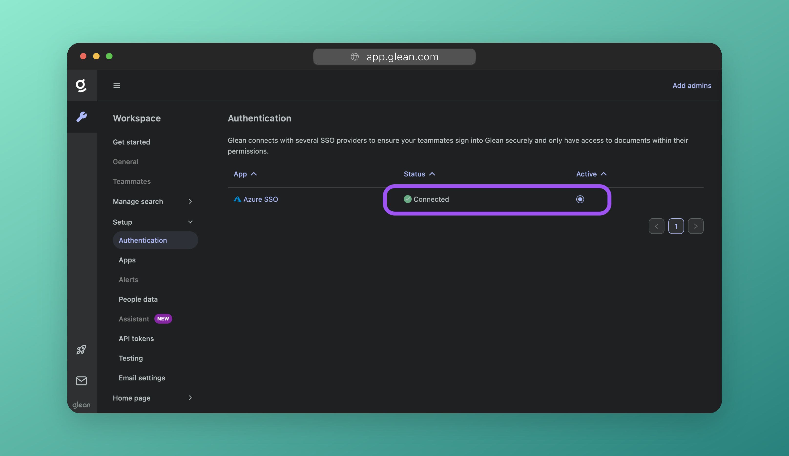 Successfully switched to logging into Glean with SSO