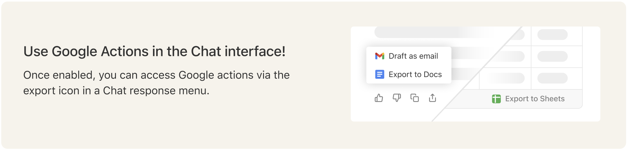 Google Actions Export