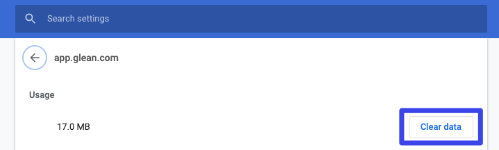 Clear data button