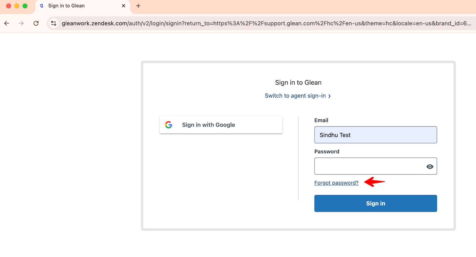 Password Reset Form