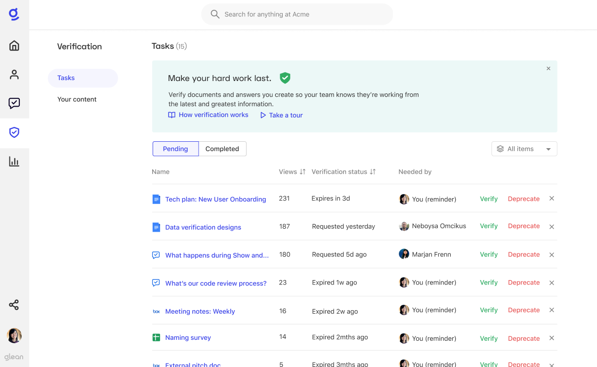 Verification Tasks