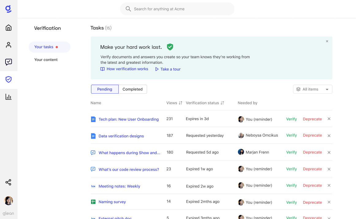 Verification Tasks