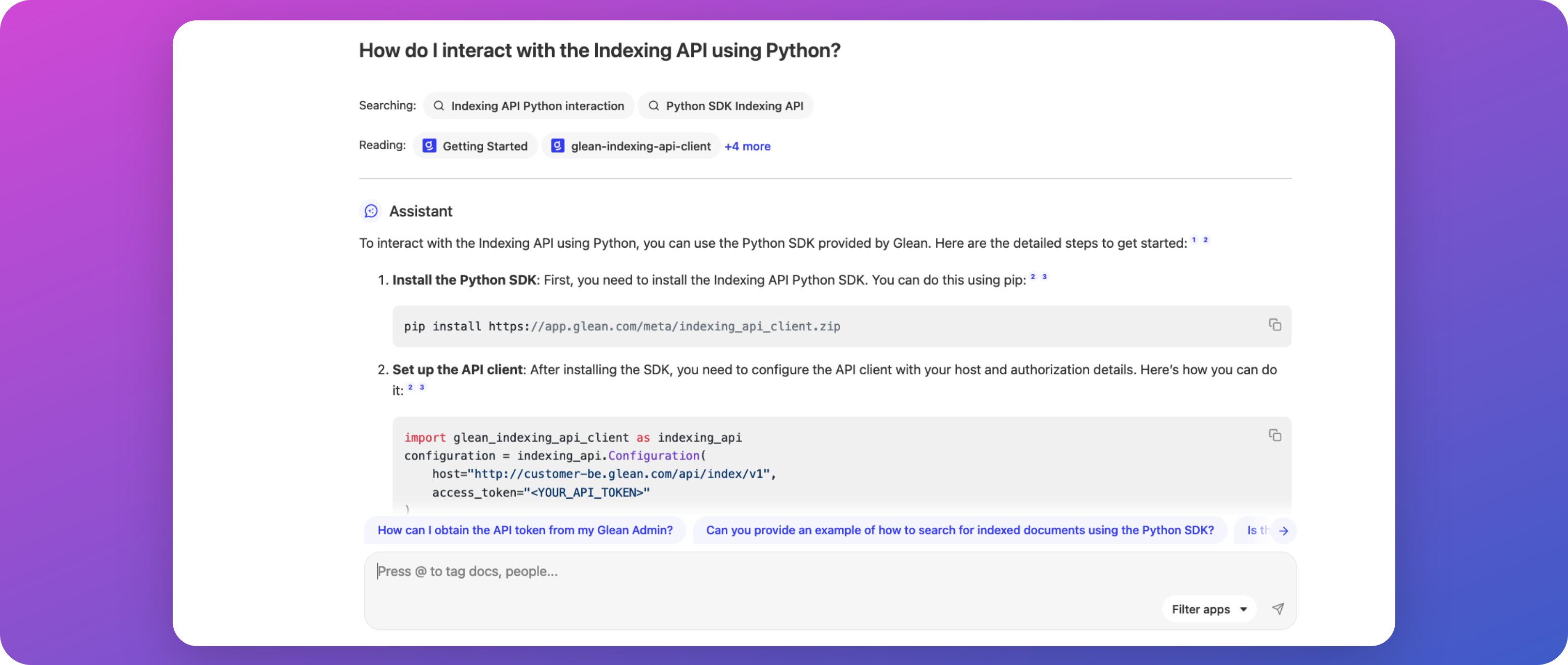 Code Tool Interface